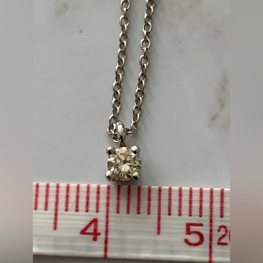Tiffany and Co. Pendant Necklace Solitaire Diamond Platinum - Picture 7 of 10